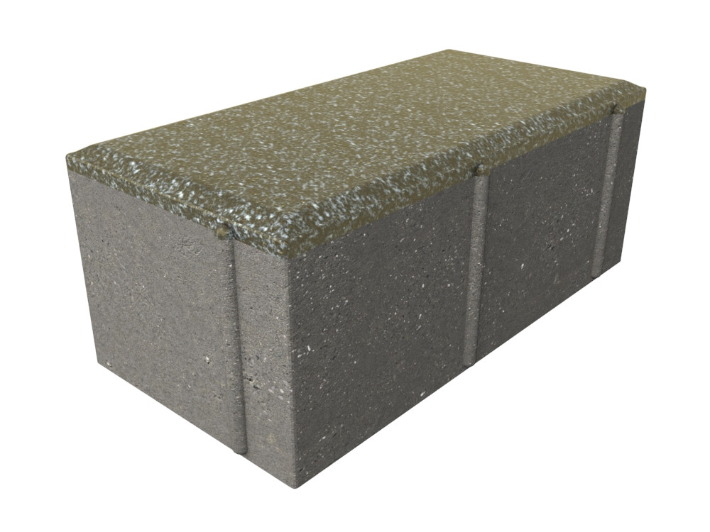 Тротуарная плитка «Кирпичик» янтарный гранит 200x100x80